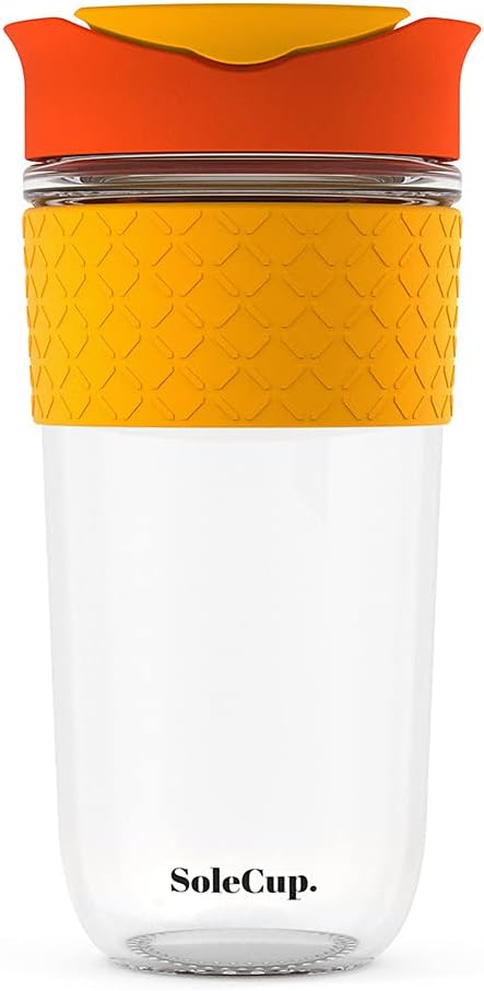 Large Travel Mug - Reusable Insulated Coffee Mug - 18oz/530ml BPA-Free Hot Drink Travel Mug with Lid & Silicone Band (Red)