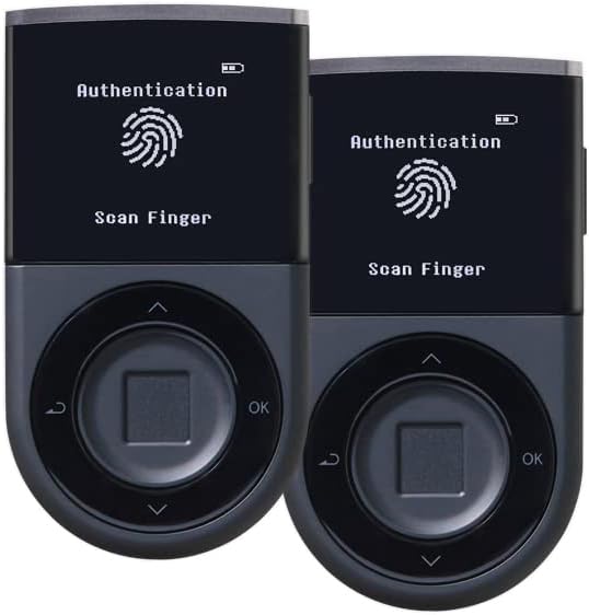 D'CENT Hardware Wallet – Biometric Cold Wallet for Crypto with Fingerprint Authentication | Secure Bluetooth Storage for Bitcoin, Ethereum, XRP, XDC, Solana, Stablecoins & More. (Double unit)