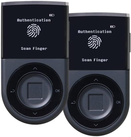 D'CENT Hardware Wallet – Biometric Cold Wallet for Crypto with Fingerprint Authentication | Secure Bluetooth Storage for Bitcoin, Ethereum, XRP, XDC, Solana, Stablecoins & More. (Double unit)