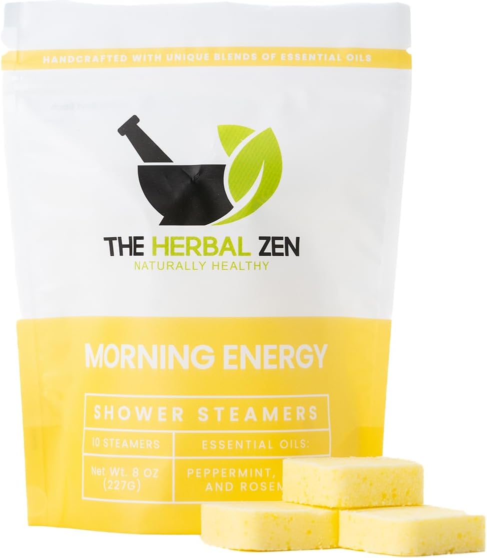 Morning Energy Shower Steamers Aromatherapy with Peppermint and Lemon Essential Oils Shower Bomb Aromatherapy, Spa Day Gifts, Self Care Gift, Birthday Gifts for Women and Men, Mothers Day Gift