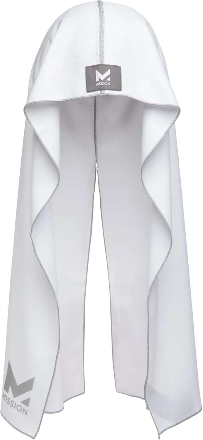 MISSION Cooling Hoodie Towel- Hood Towel, Evaporative Cool Technology, Cools Instantly When Wet, UPF 50 Sun Protection, Contours Your Head to Stay in Place, Great for Sports, Fitness, Gym