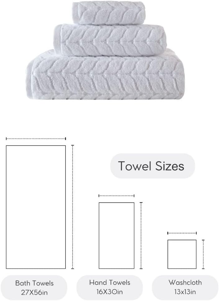 BAGNO MILANO Turkish Bath Towels, Soft Plush Jacquard Luxury Bath Towels, Quick Dry Towel Set (Lavender, 3 pcs Towel Set)