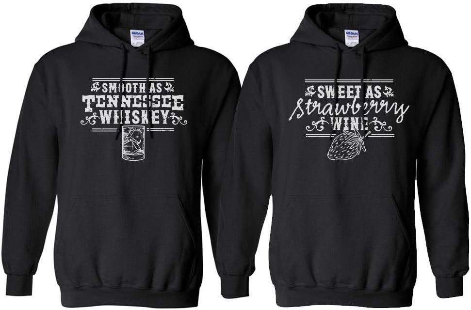 Whiskey and Wine Country Couples His & Hers Duo Matching Hoodie Sweatshirt Unisex