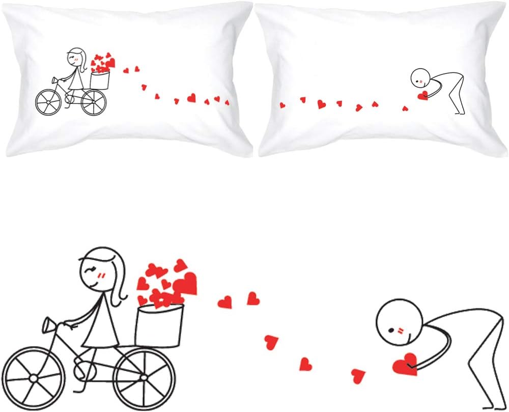 BoldLoft All My Love for You Couples Pillowcases - Love Gifts for Him, Boyfriend, Husband, Cotton Anniversary, Birthday, Christmas, Valentines Pillow Covers, His and Hers Bedroom Decors for Couple