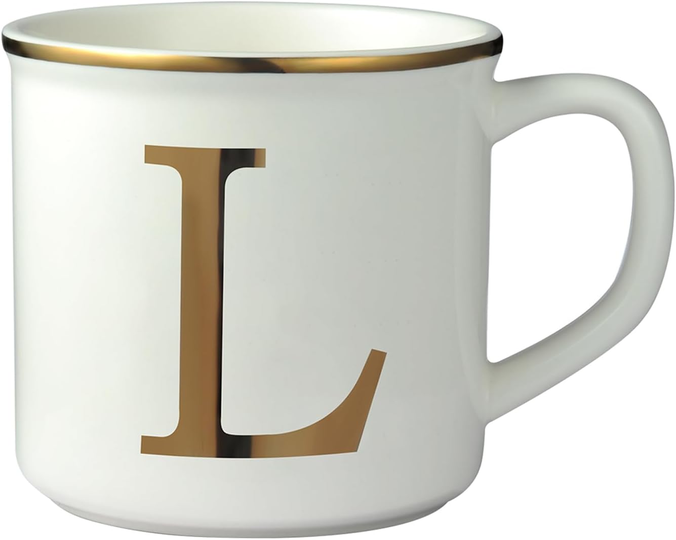 Miicol Ceramic Coffee Mug 16 oz, Monogram Coffee Cup, Golden Initial Tea Mug, Personalized Tea Cup, Unique Gift, Large Mug for Home, Office, Letter L