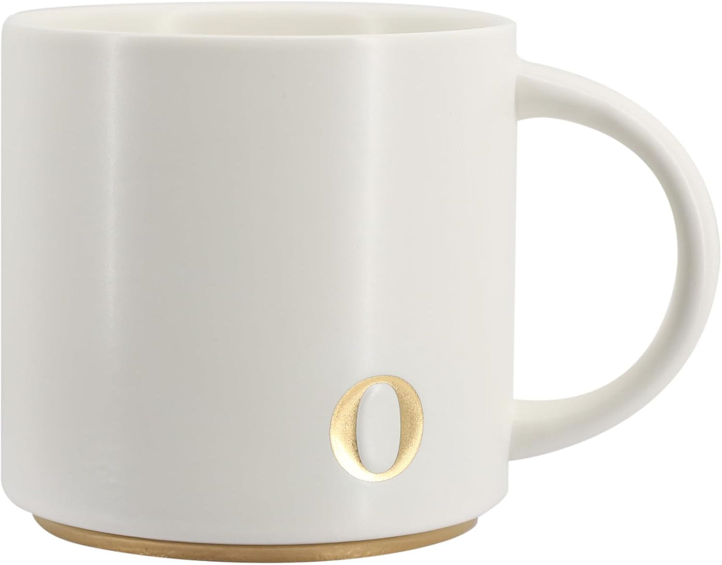 COLLECTIVE HOME - Monogram Ceramic Mugs, 15 oz Golden Initial Coffee Cups, Elegant Capital Alphabet Tea Mugs, Elegant Personalized Mug with Gift Box, Luxurious Cups for Office and Home (O)