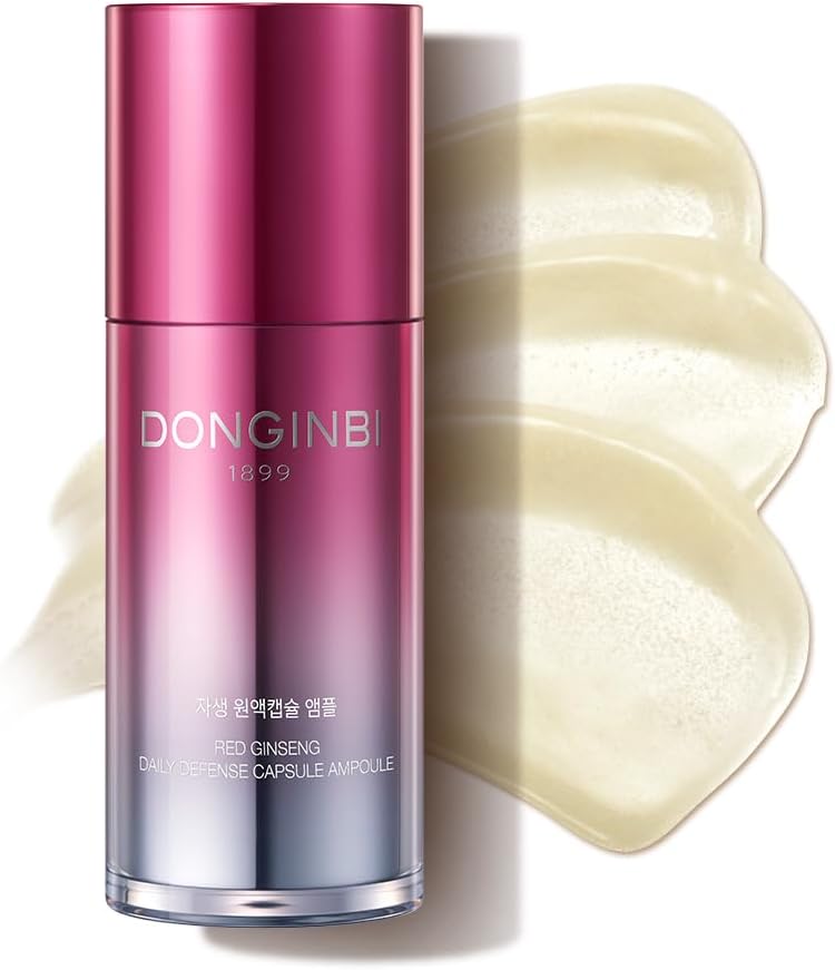 Donginbi Red Ginseng Daily Defense Capsule Ampoule - Glowing Serum, Firming & Skin Barrier Repair Face Mositruzier, Korean Red Ginseng, Skin Care Gifts for Women,1.01 floz / 30 ml