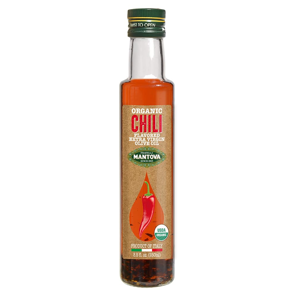 Mantova Organic Chili Flavored Extra Virgin Olive Oil, 8.5 Fl Oz
