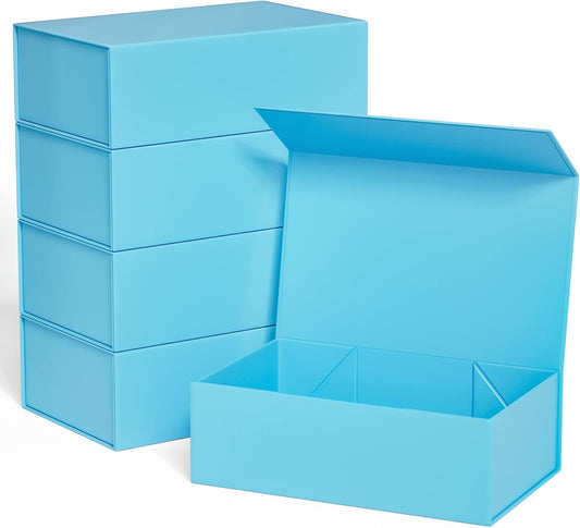 Gift Boxe 10" x 6" x 3" with Magnetic Closure Lid Gift Boxes for Presents,Bridesmaid Gifts Box,Cute Box,Birthday Gift box,Luxury for Gift Packaging, Magnetic Gift Box for Wrapping Gifts (Blue/5PCS)