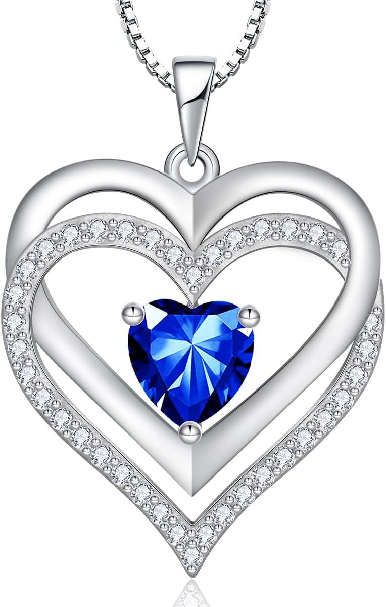 RIVIKO Infinity Heart Symbol Necklace for Women 925 Sterling Silver Love Heart Pendant Valentine's Day Mother's Day Anniversary Birthday Christmas Jewelry Gifts for Women Mom Wife Sister Her Friends