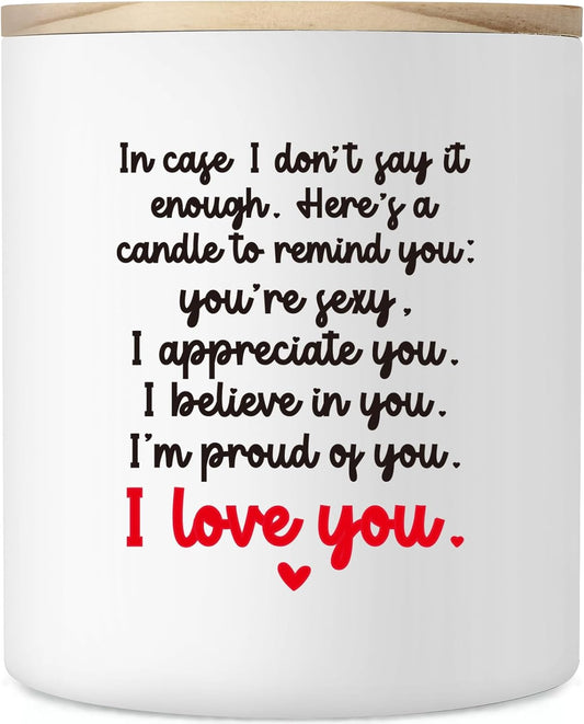 Anniversary Birthday Wedding Gifts for Her Him, 10oz Romantic Valentines Gifts for Wife Husband Girlfriend Boyfriend, I Love You Candle Gift for Women, Scented Soy Candle