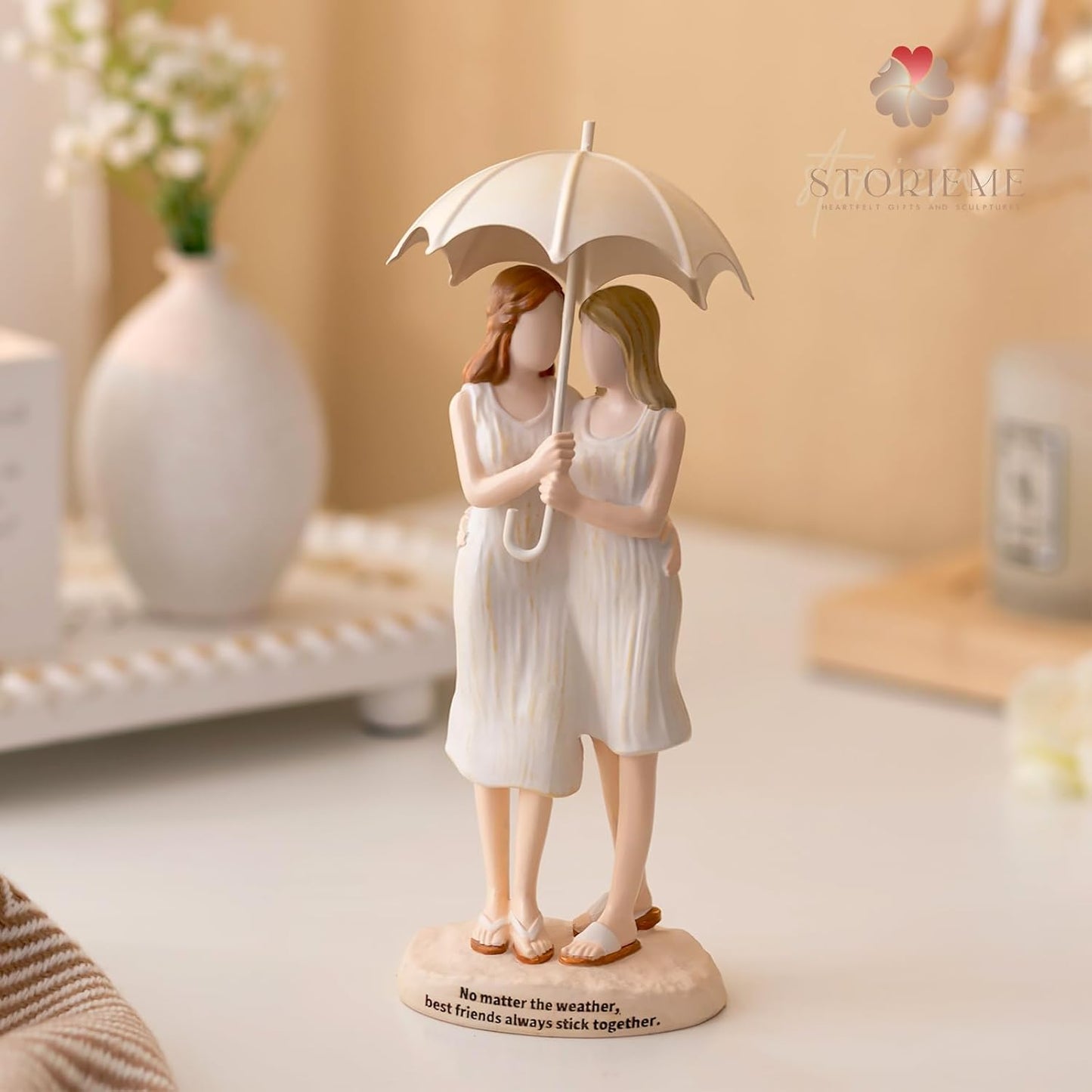 Best Friend Birthday Gifts for Women - Friendship Christmas & Birthday Gift for Bestie BFF - Resin Sister Figurines