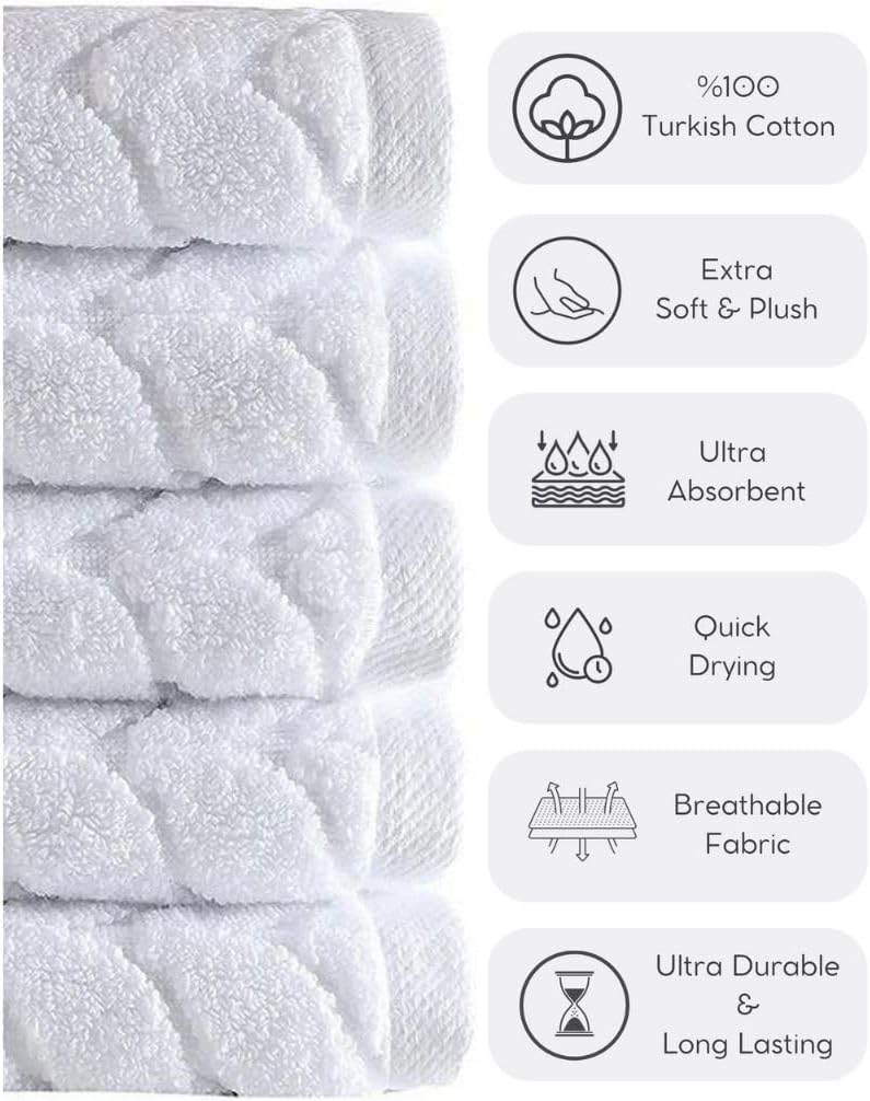 BAGNO MILANO Turkish Bath Towels, Soft Plush Jacquard Luxury Bath Towels, Quick Dry Towel Set (Black, 2 pcs Bath Towel Set)