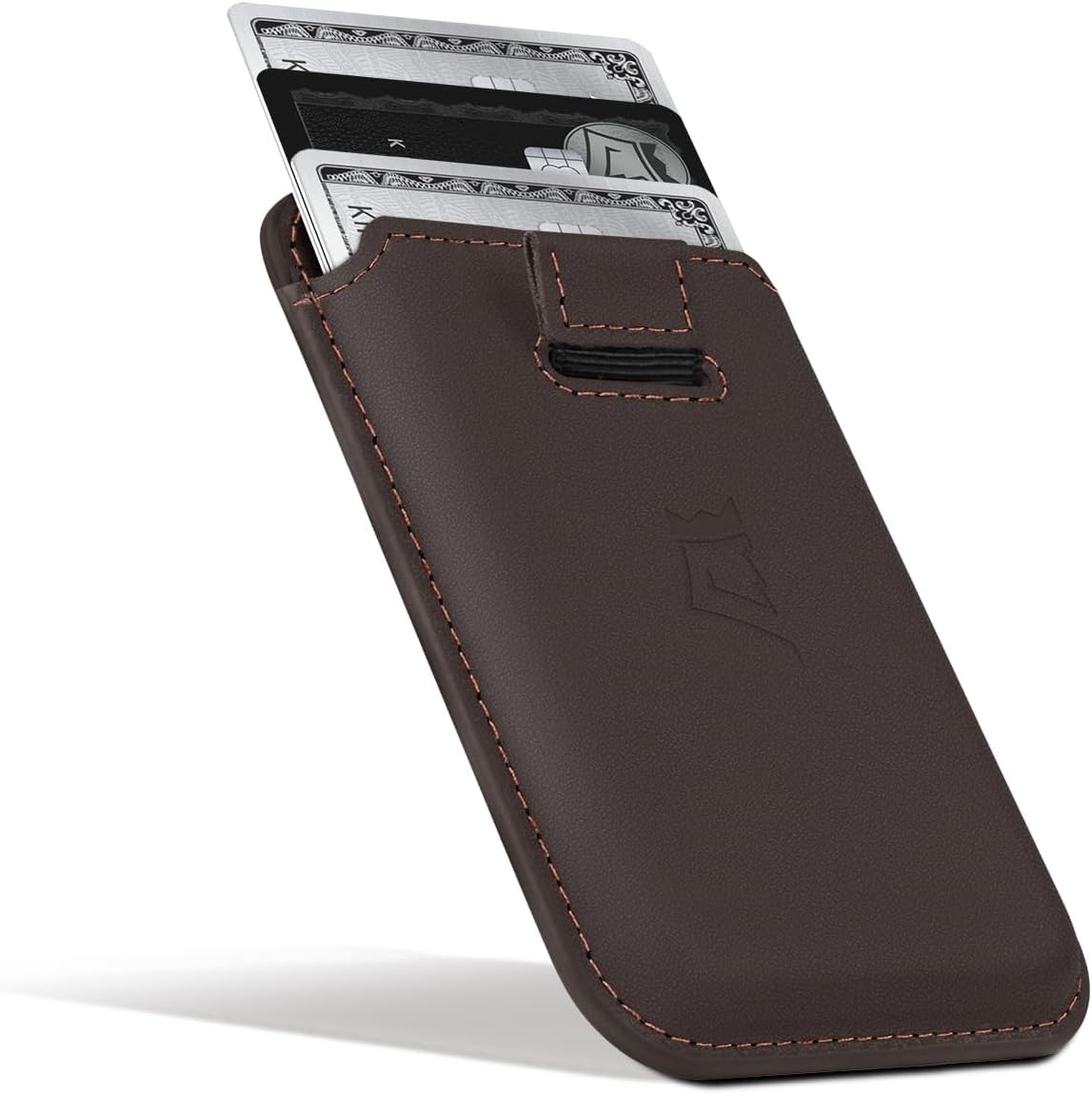 Kings Loot Magsafe Wallet for iPhone – Personalized Slim RFID Blocking Leather Design with Magnetic Attachment – Holds 1-3 Cards – Quick & Easy Pull Strap – Secure Wallets (Truffle)