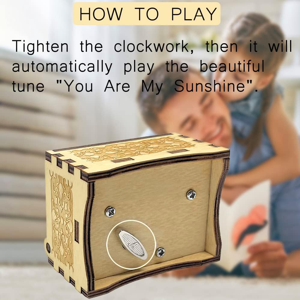 Daughter Gifts from Dad, Wooden Music Box, Dad to Daughter Gifts, Suitable for Birthday/Christmas/Keepsake