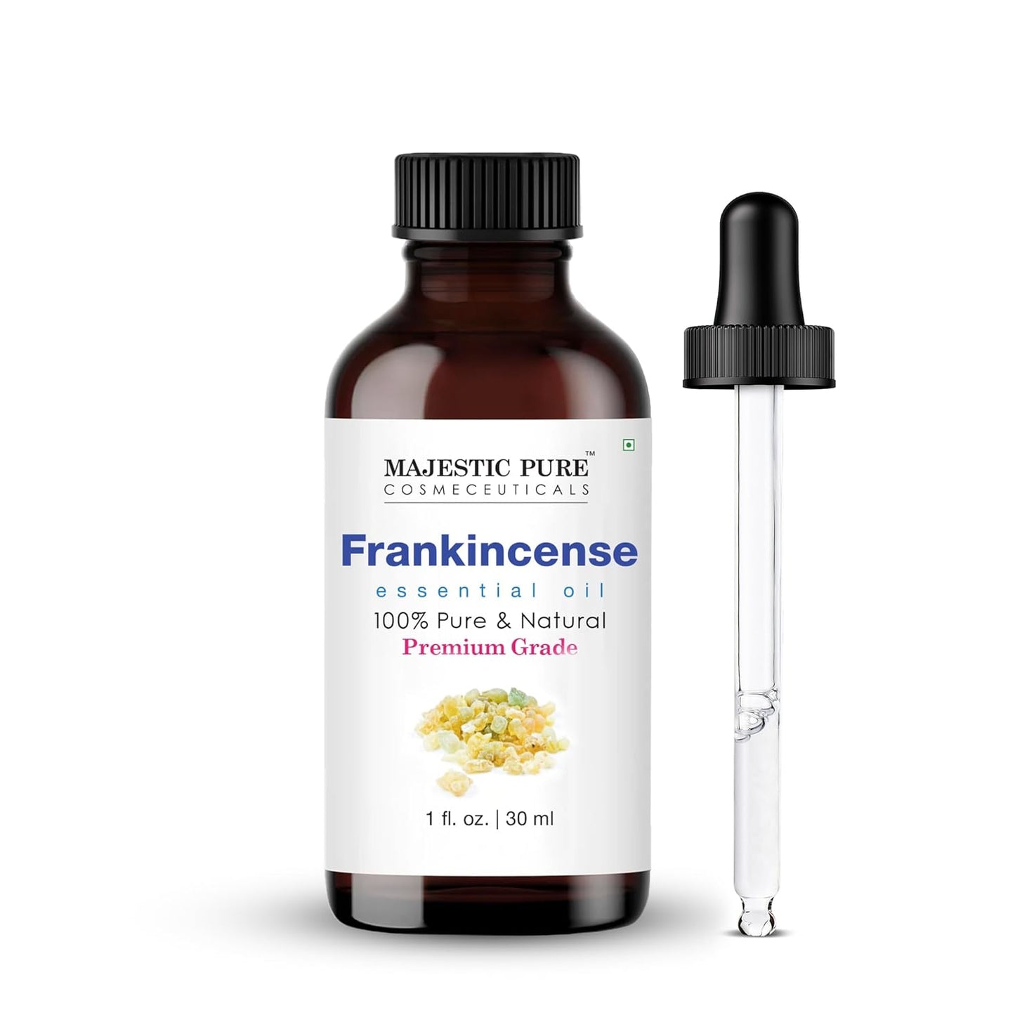Majestic Pure Frankincense Essential Oil with Glass Dropper - 1 Fl Oz - 100% Pure and Natural Frankincense Oil - Premium Grade Essential Oils for Diffuser, Aromatherapy, Soap and Candle Making