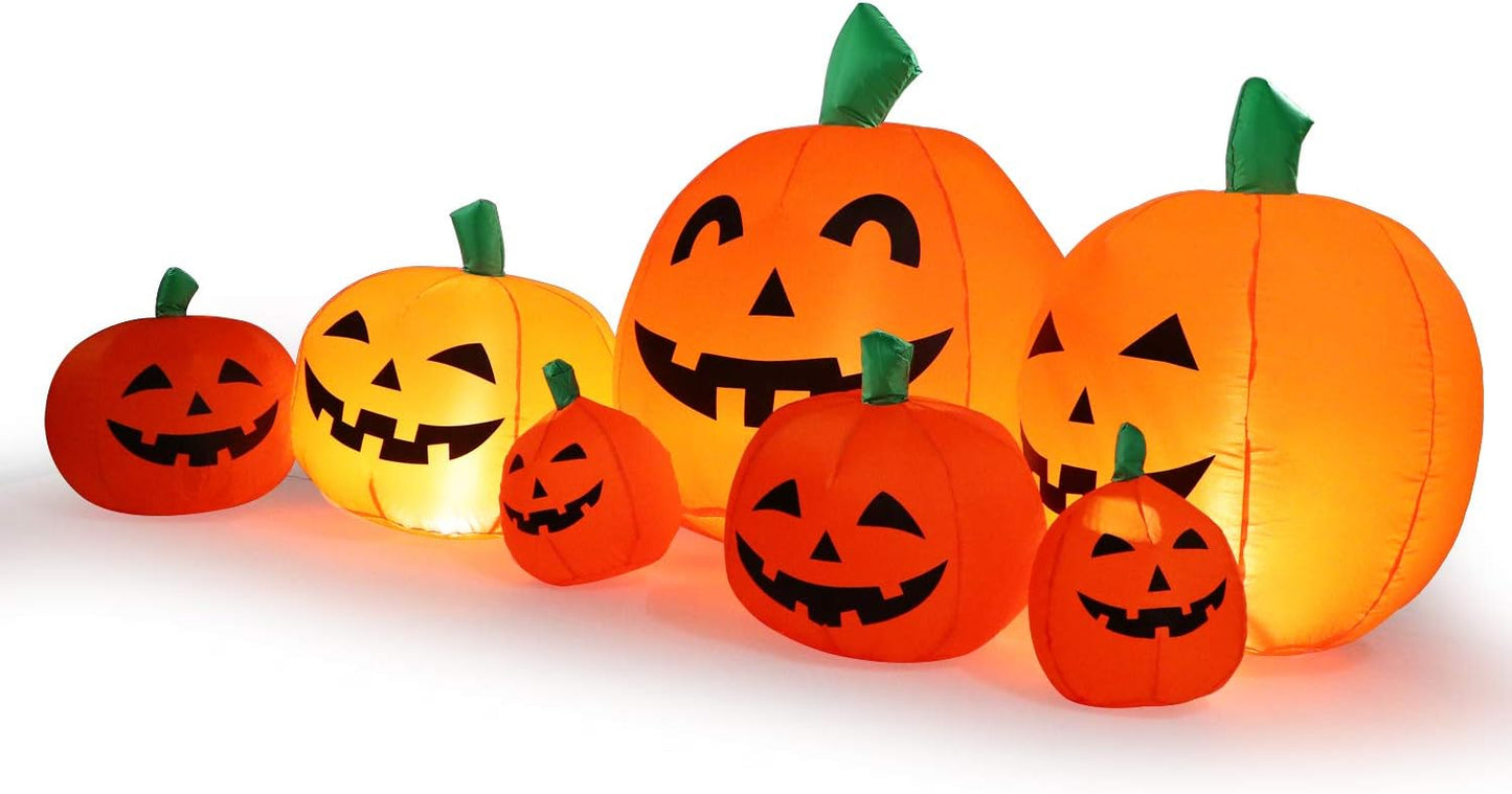 Sizonjoy 7 Ft Halloween Blow up Inflatable Pumpkin Decoration-Lighted Halloween Inflatable Pumpkin for Home Yard Garden Indoor and Outdoor Decoration