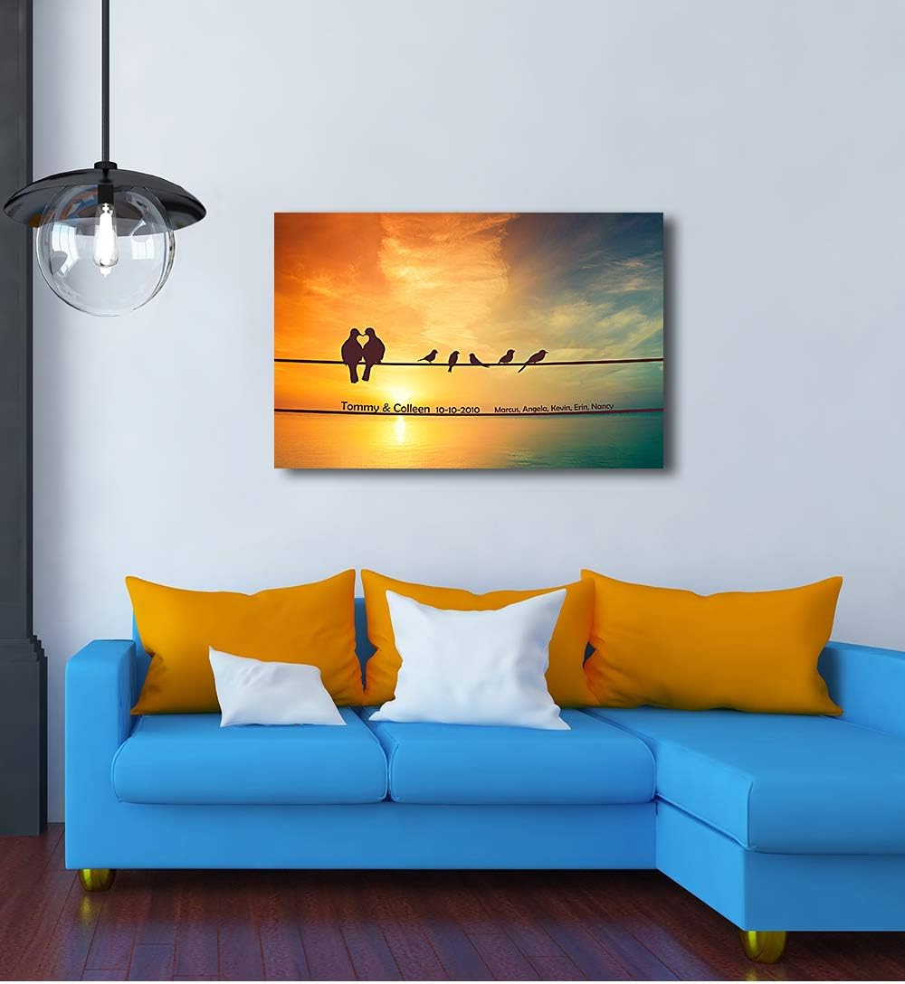 IPIC - We Are Family Personalized Artwork with Names, Customized Gift for Anniversary, Giclee Canvas Wall Art.. 30x20