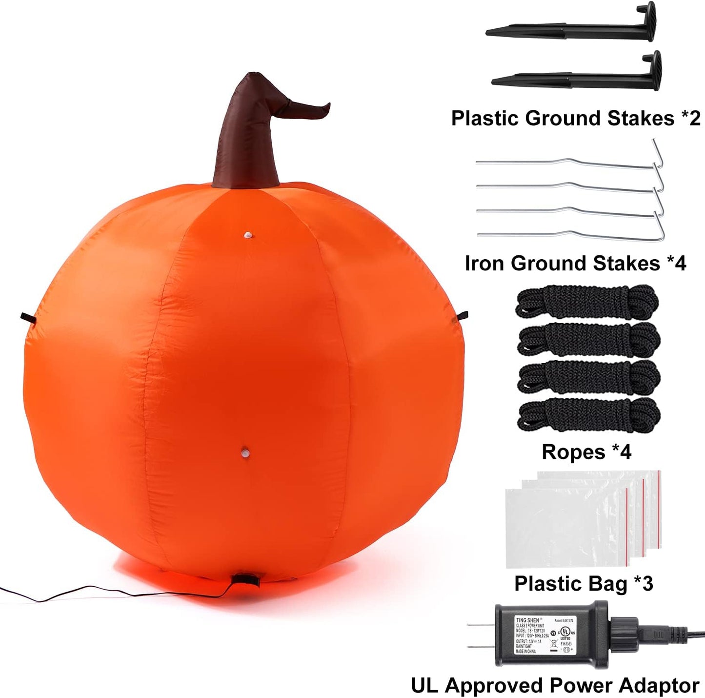 Sizonjoy 4 Ft Halloween Blow up Inflatable Pumpkin Decoration-Lighted Halloween Inflatables Outdoor for Home Yard Garden Indoor and Outdoor Halloween Decoration