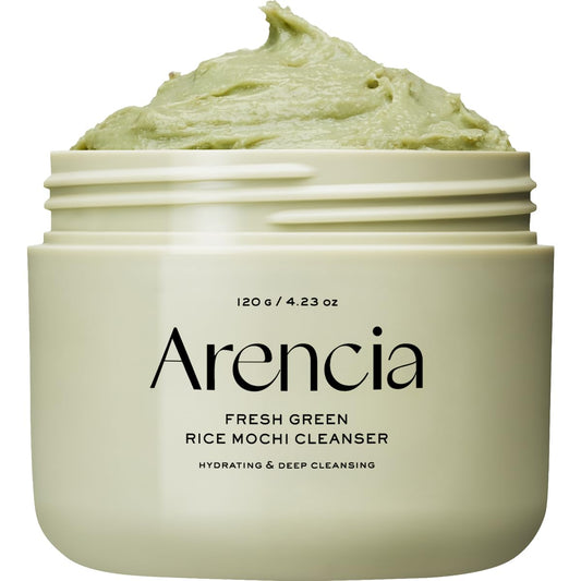 Korean Rice Mochi Face Cleanser - Face Mask, Foaming Cleanser, Gentle Scrub All in One - Deep Cleansing, Moisturizing, Pore Minimizing, Removing Blackhead- with Rice Water & Green Tea, Mugwort