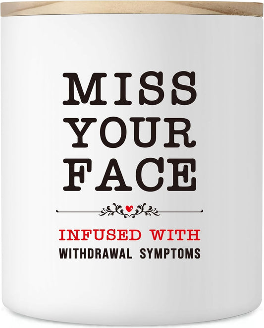 Gifts for Best Friend Bestie, 10oz Friendship Candle Gifts for Women Friends, Mother's Day for Mom, Birthday Gift for Her Him Sister Mom, Miss Your Face Scented Soy Candle