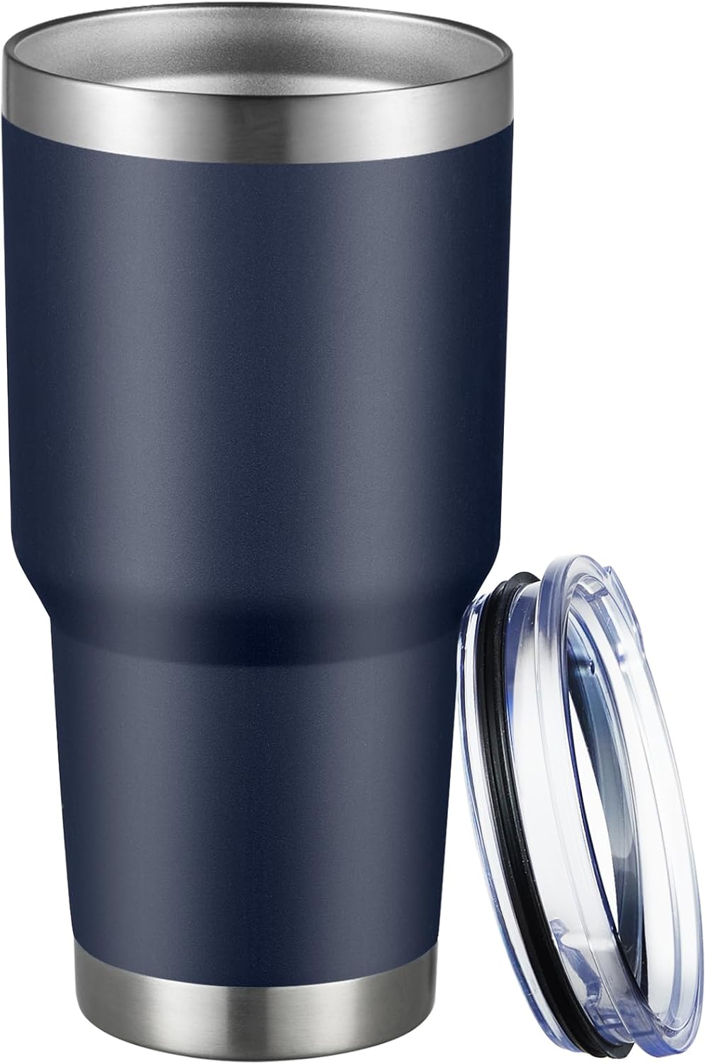 MEWAY 30oz Tumbler Double Wall Vacuum Insulated Travel Mug, Stainless Steel Tumbler with Lid, Durable Powder Coated Insulated Coffee Cup for Cold & Hot Drinks (Navy,1 PACK)
