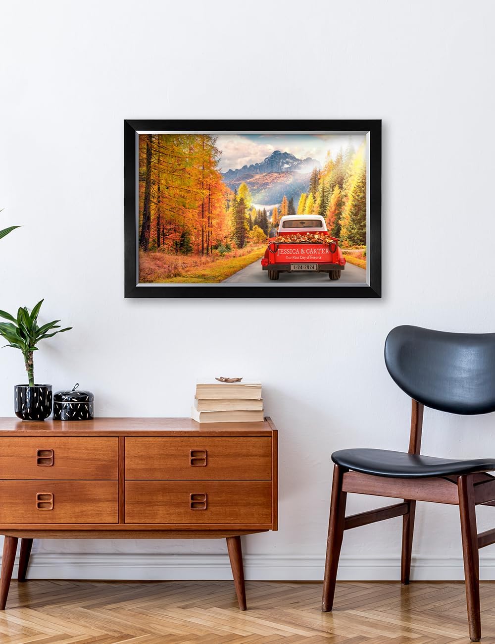 IPIC - Timeless Love Through the Seasons, Autumn, Personalized Canvas Wall Art with Names, Custom Gift for Couples, Romantic Anniversary or Wedding Present for Bedroom or Living Room Decor