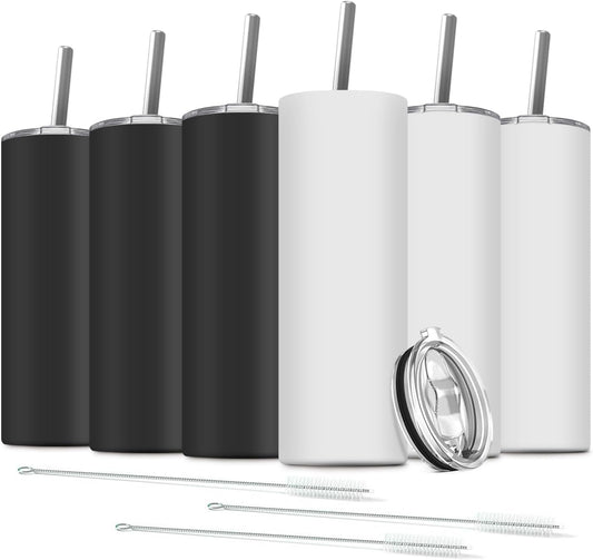 Tumbler with Straw and Lid, Insulated Coffee Travel Mug Tumbler 20 oz Stainless Steel Double Wall Reusable for Iced Drink, Women and Men Gift, Home Office, Outdoor