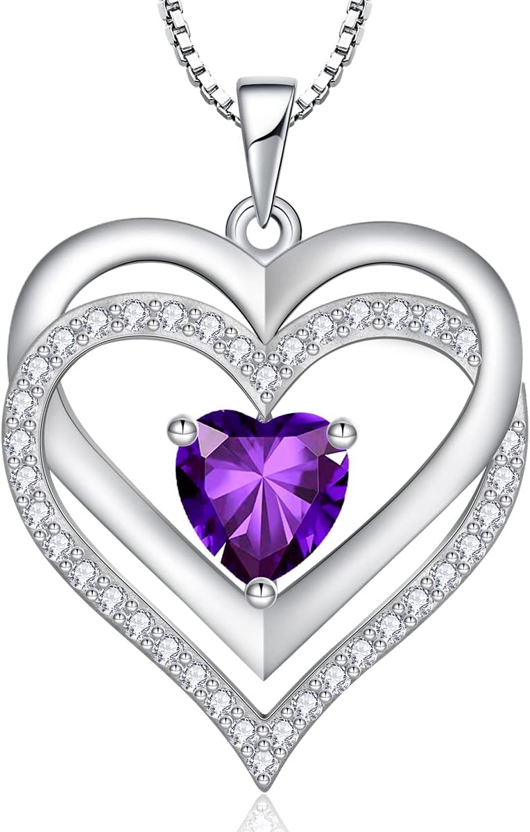 RIVIKO Infinity Heart Symbol Necklace for Women 925 Sterling Silver Love Heart Pendant Valentine's Day Mother's Day Anniversary Birthday Christmas Jewelry Gifts for Women Mom Wife Sister Her Friends