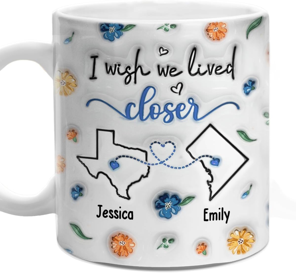 DOPTIKA I Wish You Lived Closer Personalized 2D Bestie Coffee Mugs, Valentine Friendship Gift for Women, Best Friend Birthday, Sisters From Sister, Long Distance, BFF