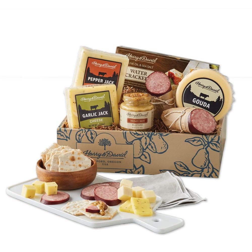 Harry & David Deluxe Meat & Cheese Gift Box, Cheese Of The Month Club, Meat And Cheese Platter, Gift Basket For Cheese Lovers, Charcuterie Board Ideas