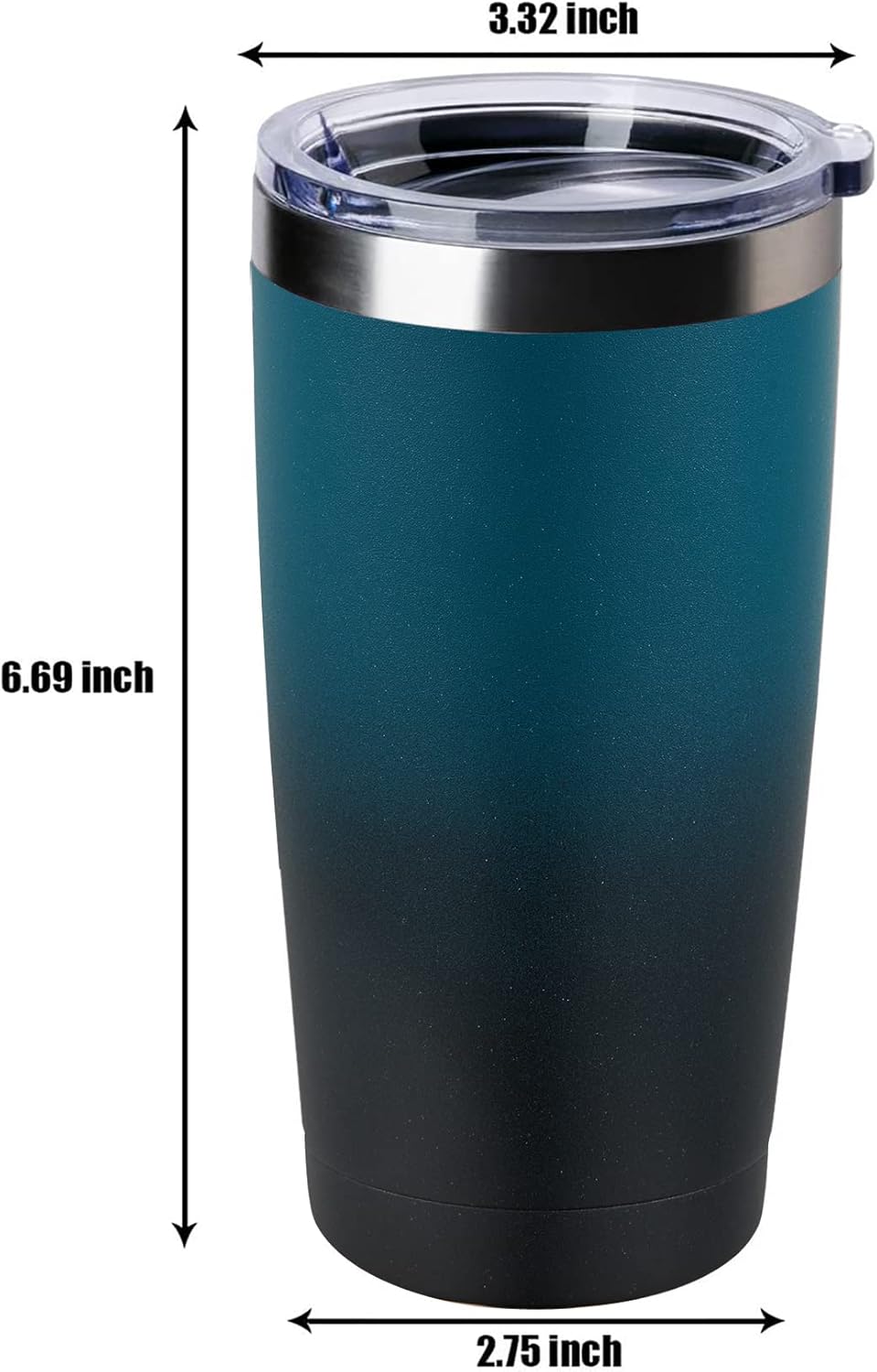 12 pack 20 OZ Double Wall Stainless Steel Vacuum Insulated Tumbler Coffee Travel Mug With Lid, Durable Powder Coated Insulated Coffee Cup for Cold & Hot Drinks (OmbreIndigo, 12pack)