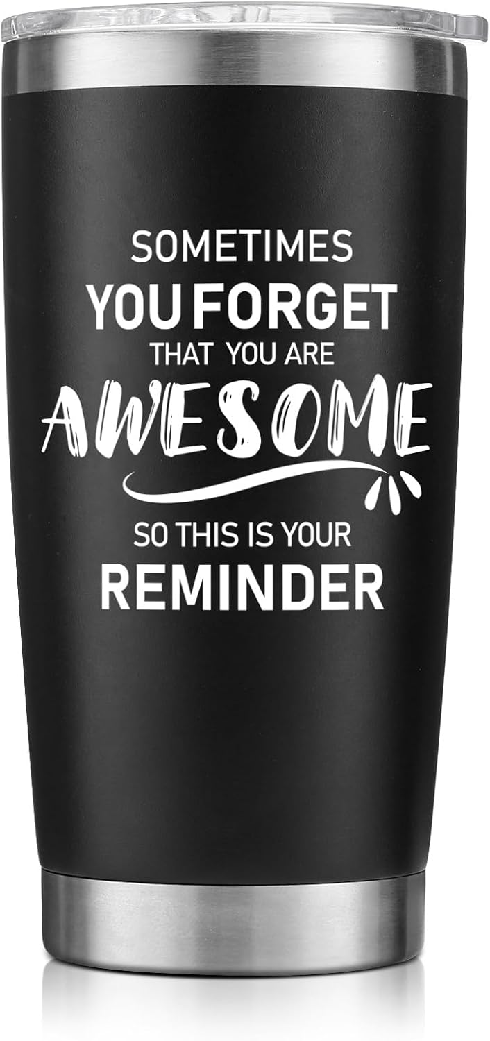 NOWWISH Gifts for Men, Inspirational Gift Tumbler, Birthday Gifts for Men Dad Father Husband Boyfriend Best Friend - Black 20oz