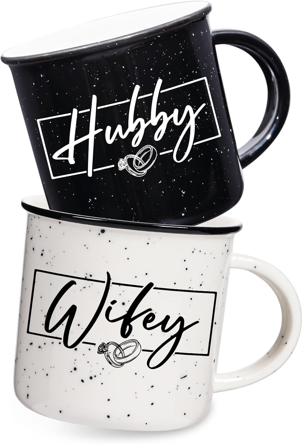 Wifey Hubby Mugs Set of 2 Coffee Mug 10 Ounce, Wedding Gifts, Bridal Shower Gift, His and Hers Gifts, Mr and Mrs Coffee Mug Set, Hubby and Wifey Mug, Couples Gift for Bride and Groom