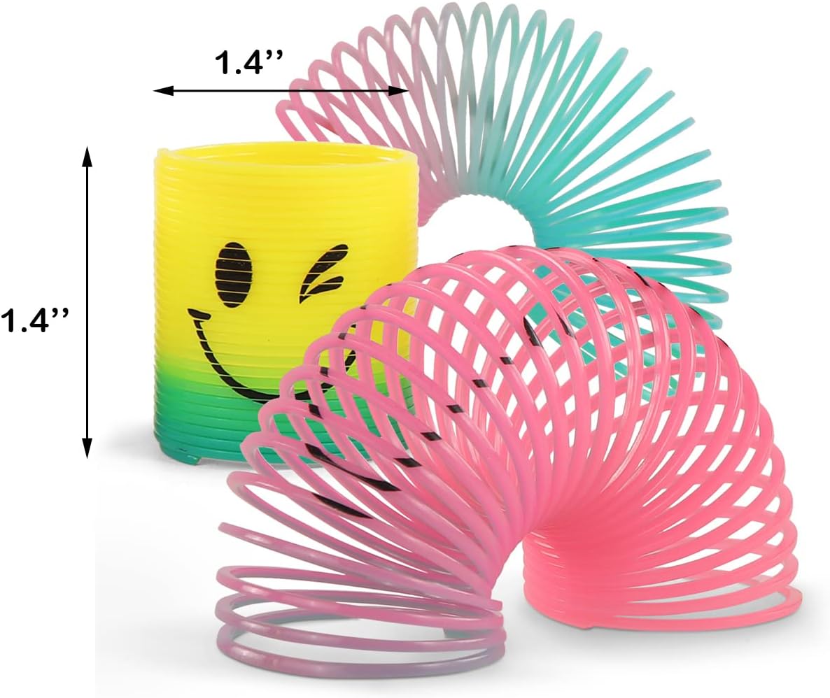 30 Pack Spring Rainbow Magic Fidget Stress Coil Mini Springs Bulk Toys for Party Favor Carnival Prize Birthday Goodie Bag Stuffers for Kids Boys Girls…