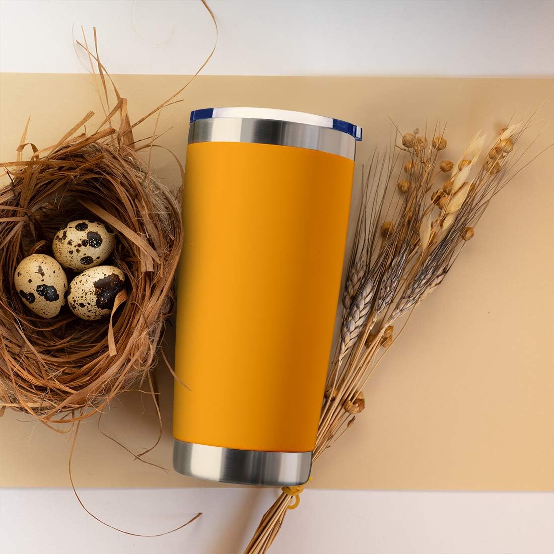 20oz Tumbler Bulk Stainless Steel Vacuum Insulated Tumblers with Lid Double Wall Travel Mug, Durable Powder Coated Coffee Cup, Suitable for Ice Drinks and Hot Beverage (Orange 12pack)