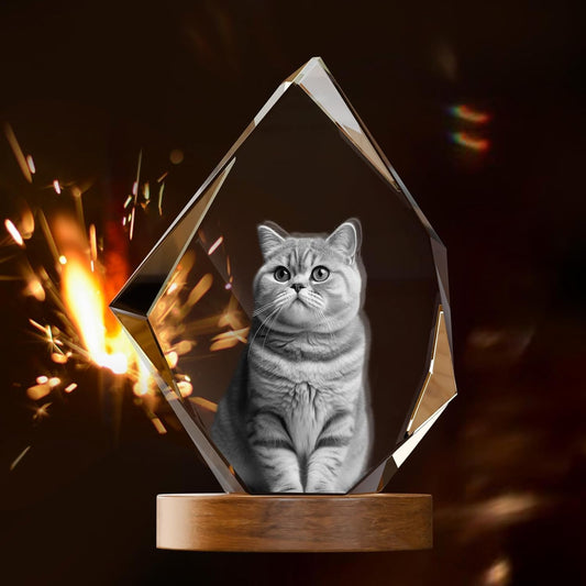 3D Crystal Photo Christmas Customized Gifts for Women Men Wife Husband Mom Her Personalized Gifts with 3D Laser Etched Engraved Inside the Crystal Using Your Photo Memorial Couples Pets