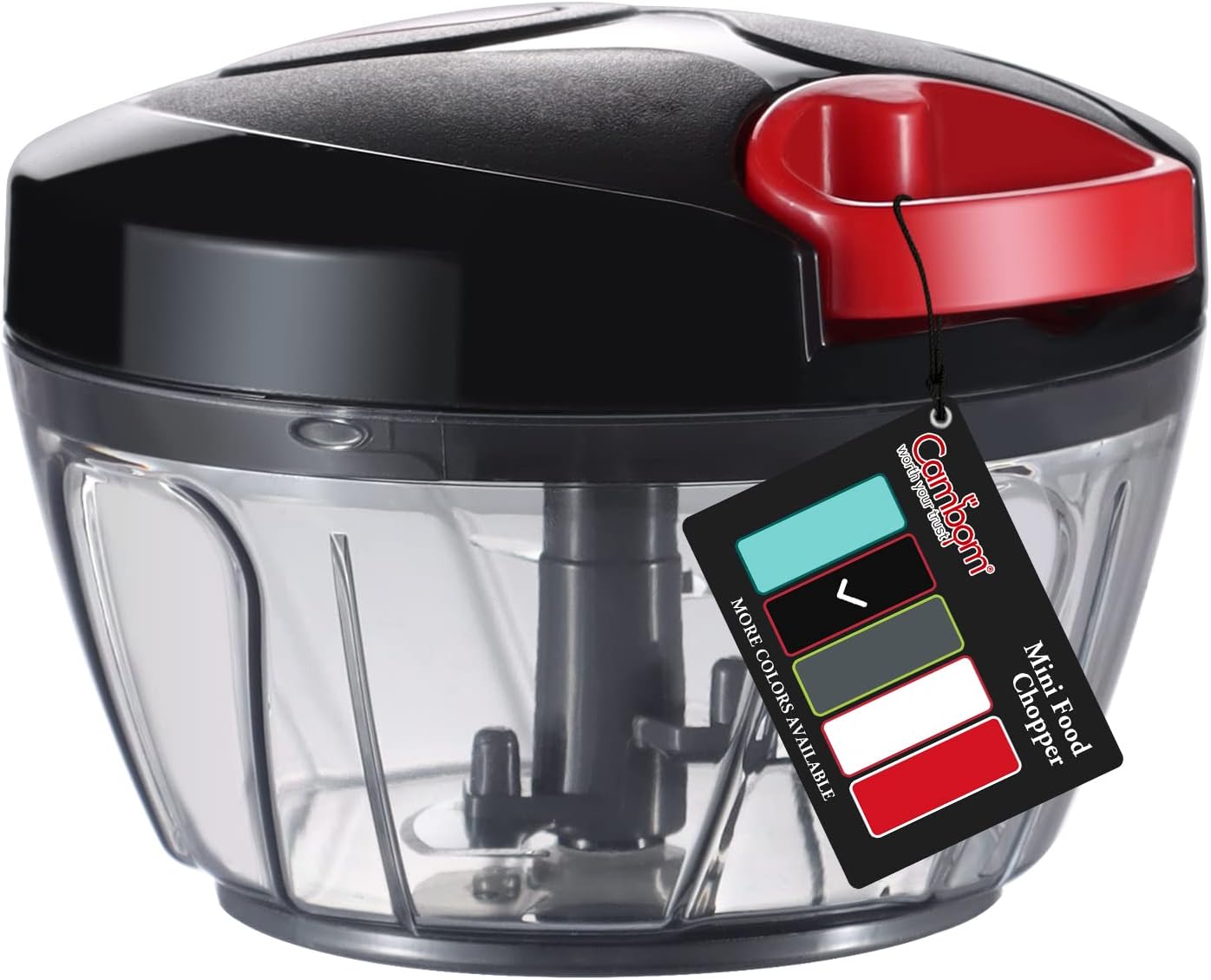 Cambom Manual Food Chopper Vegetable Cutter, Hand String Vegetable Chopper Onions Cutter for Vegetable Fruits Nuts BPA Free Food Safe Material, 550ml Black