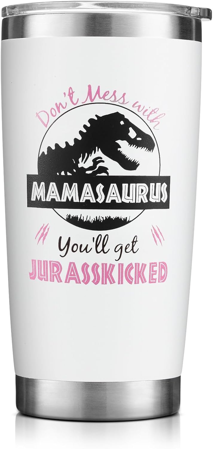 NOWWISH Mom Coffee Tumbler - Gifts for Mother-in-Law, Wife, New Mom - Birthday and Mother's Day Gift from Daughter Son - White 20 Oz