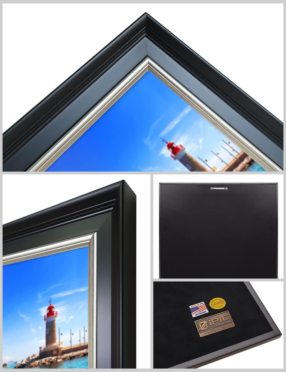 IPIC - Beach Lovers, Personalized Framed Wall Art with Names and Date on, Giclee Prints with Solid Wood Frame, Customized Gift and Memorial Gifts for Wedding Anniversary.
