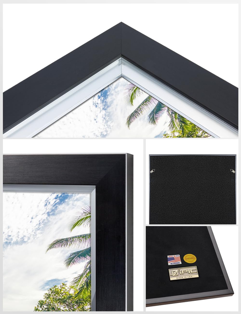 IPIC - "Tropical Memories Personalized Framed Wall Art, Custom Beach Canvas Print with Name and Date on Rock, A Personalized Gift for Couple, Wedding, or Anniversary, Coastal Home Decor
