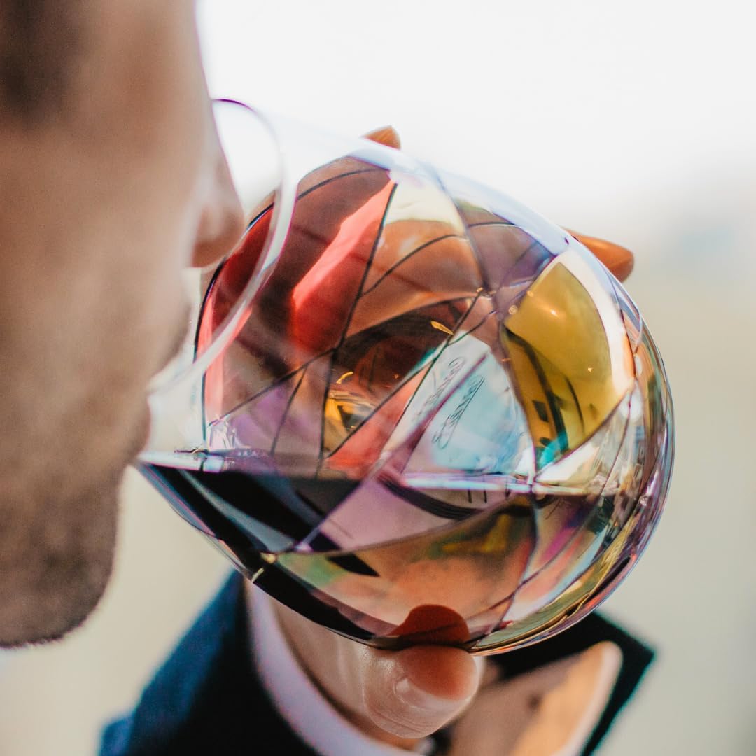 Stemless Wine Glasses – Hand‑Painted Set of 4, Unique Wine Gift for Wedding, Anniversary, Housewarming & Christmas • Sagrada Familia Style • Ideal for Women & Men