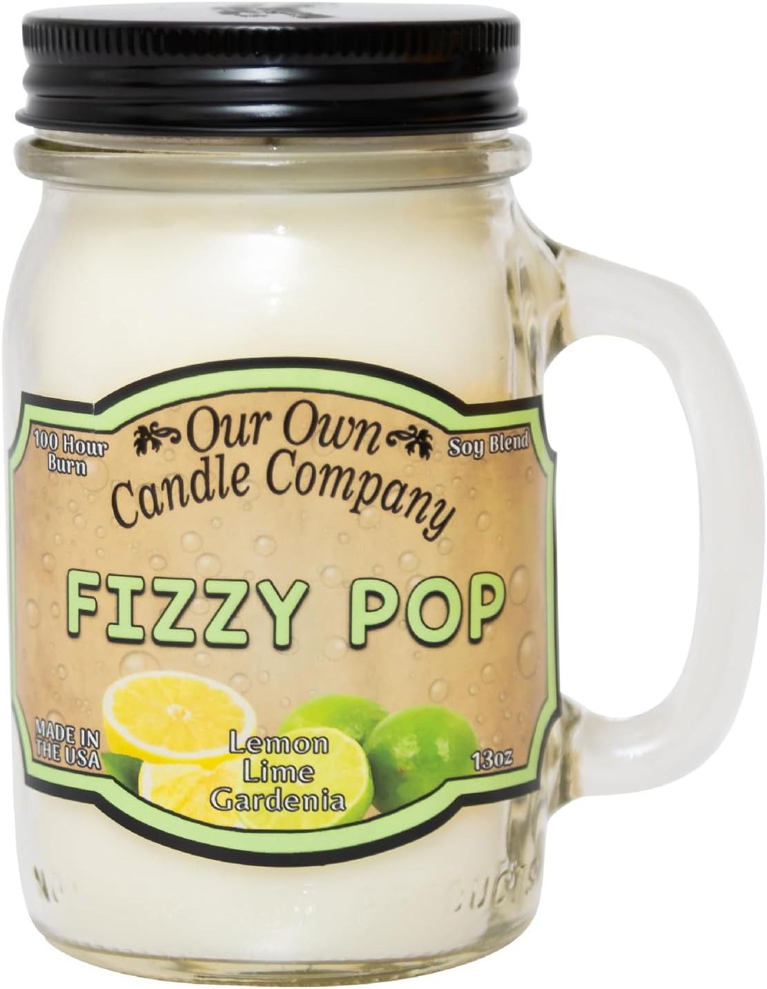 Our Own Candle Company, Fizzy Pop Scented Mason Jar Candle, 100 Hour Burn Time, 13 Ounces