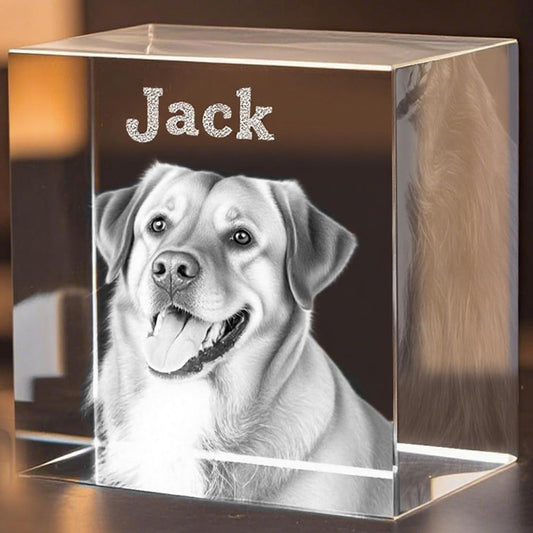 3D Crystal Photo, Customized Gifts for Women Men Wife Husband Mom Father, Personalized Gifts with 3D Laser Etched, Engraved Inside the Crystal Using Your Photo Customized Memorial- Square