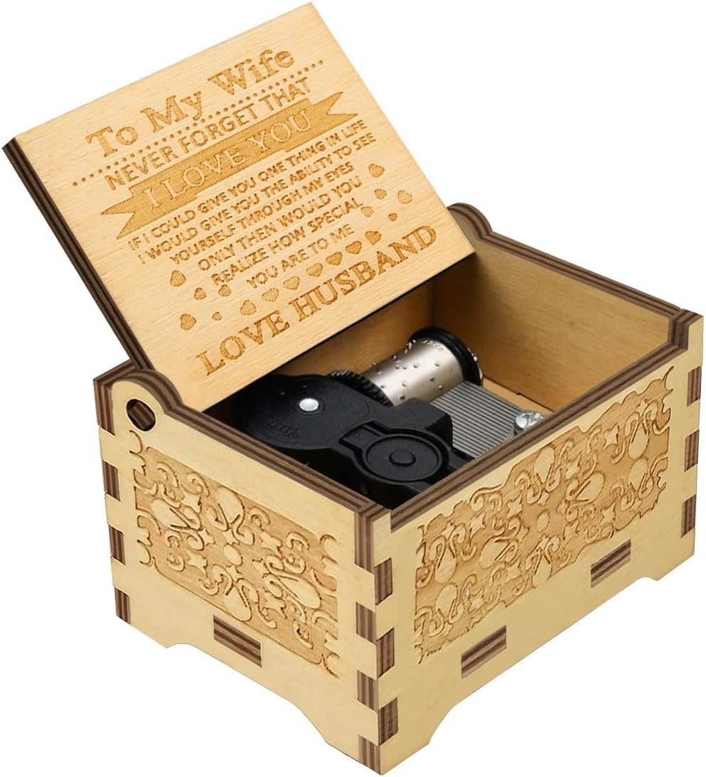 Wife Gifts from Husband, Wooden Music Box, Best Wife Gifts, Suitable for Birthday/Anniversary/Valentine's Day/Christmas/Keepsake