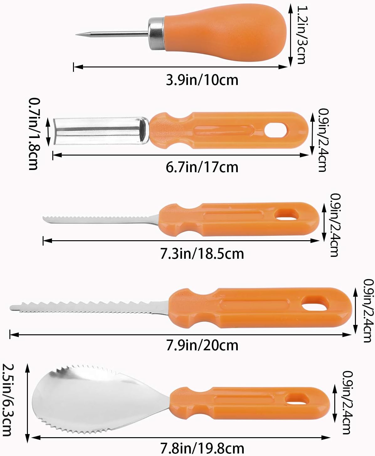 Halloween Pumpkin Carving Tools, Halloween Jack-O-Lanterns 13 Piece Professional pumpkin cutting supplies tools Kit stainless steel lengthening and thickening