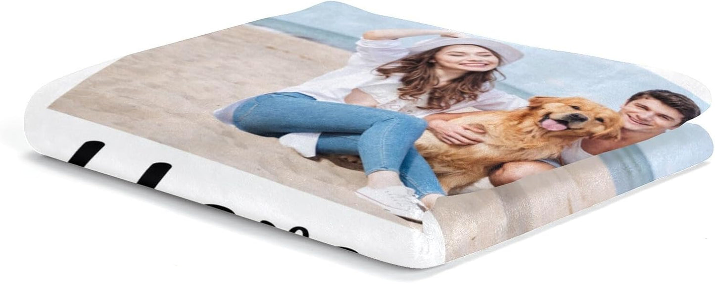Personalized Photo Blankets, Customized Blankets with Pictures, Fleece Throw Blanket, 30x40 inches, Lightweight, Durable, Machine Wash, Unisex, Christmas Theme