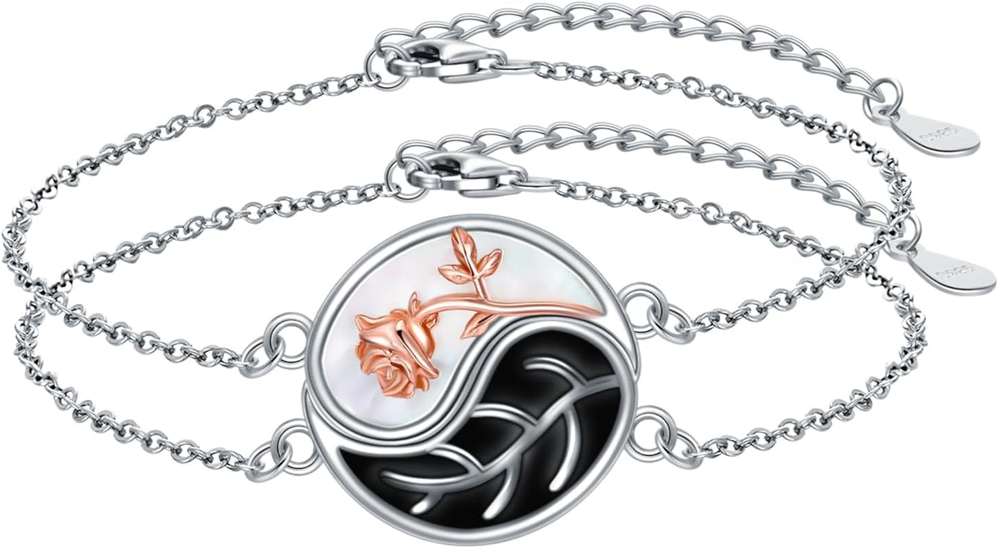 Couples Bracelets for Women Men 925 Sterling Silver Couple Friendship Bracelets Matching Jewelry