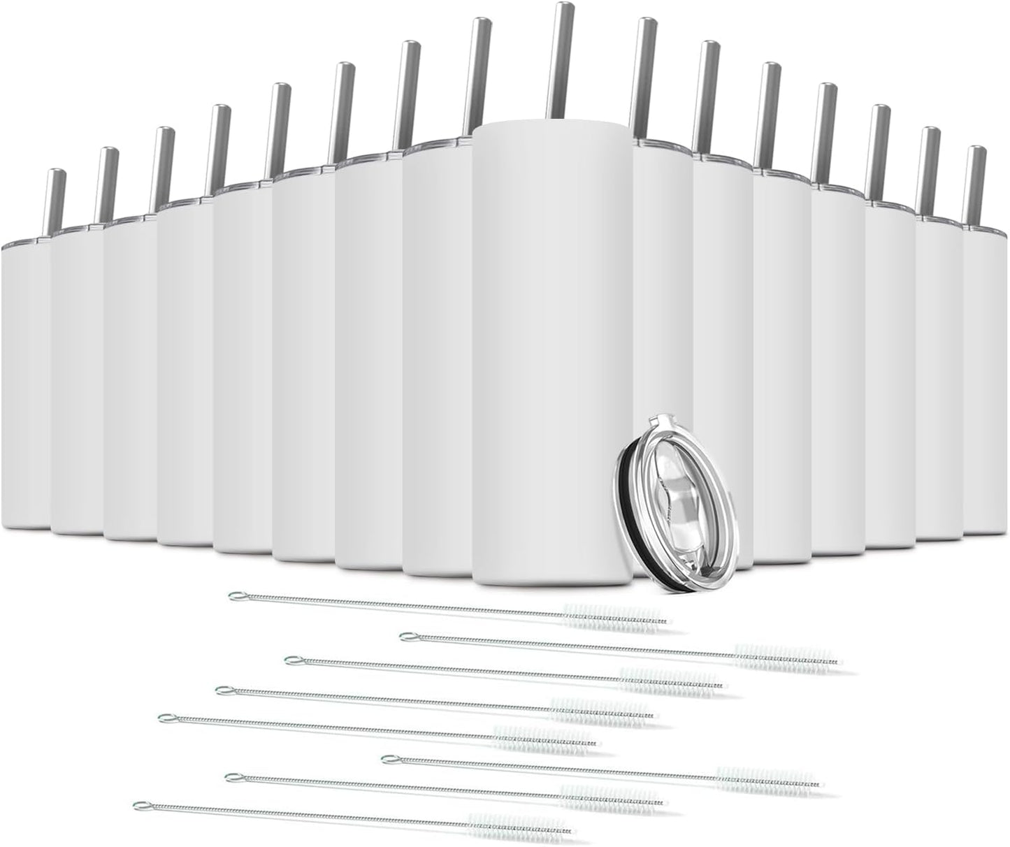 Tumbler with Straw and Lid, Insulated Coffee Travel Mug Tumbler 20 oz Stainless Steel Double Wall Reusable for Iced Drink, Women and Men Gift, Home Office, Outdoor