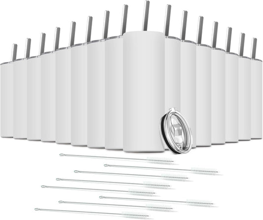 Tumbler with Straw and Lid, Insulated Coffee Travel Mug Tumbler 20 oz Stainless Steel Double Wall Reusable for Iced Drink, Women and Men Gift, Home Office, Outdoor